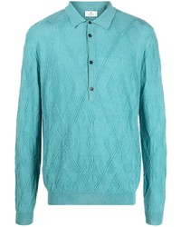 Aquamarine Argyle Polo Neck Sweater