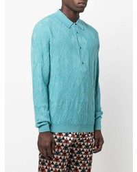 Etro Knitted Long Sleeved Polo Shirt