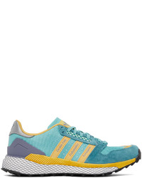adidas x Human Made Blue Yellow Questar Sneakers