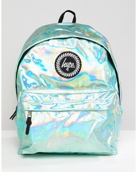 Hype Backpack In Green Holographic