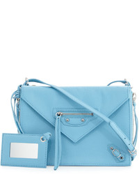 Balenciaga Paper Zip Around Triple Bag Bright Blue
