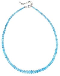 Colleen Lopez Collection Colleen Lopez Blue Aquamarine Faceted Bead Sterling Silver 19 Necklace