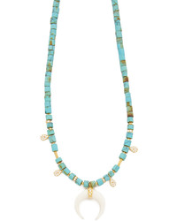 Jacquie Aiche Ja Double Horn Turquoise Beaded Necklace