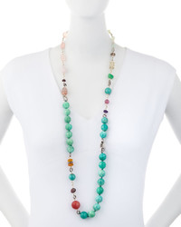 Stephen Dweck Mixed Stone Long Beaded Necklace 40l