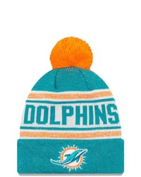 New Era Aqua Miami Dolphins Toasty Cover Cuffed Knit Hat With Pom At Nordstrom