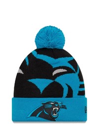 New Era Black Carolina Panthers Logo Whiz 3 Cuffed Pom Knit Hat At Nordstrom