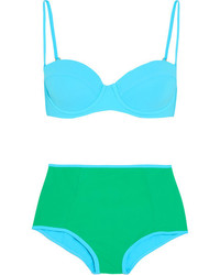 Diane von Furstenberg Two Tone Bikini Jade