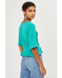 Topshop Short Sleeve Ruched Blouse