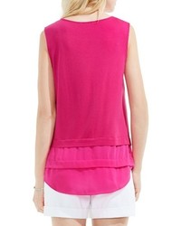 Vince Camuto Tiered Mixed Media Top