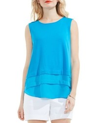Vince Camuto Tiered Mixed Media Top