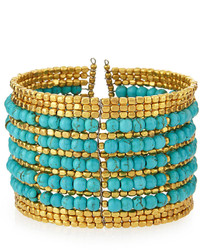 Nakamol Beaded Wire Cuff Bracelet Turquoise