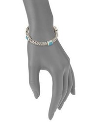 John Hardy Classic Chain Medium Turquoise Sterling Silver Four Station Bracelet