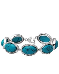 FINE JEWELRY Alexandra Gem Sterling Silver Simulated Turquoise Cz Bracelet