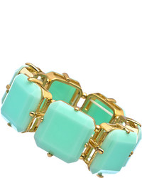 Blu Bijoux Gold And Emerald Cut Stones Stretch Bracelet