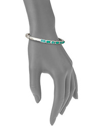 Ippolita Rock Candy Flourite Chrysoprase Green Turquoise Sterling Silver Horizontal Stone Bangle Bracelet