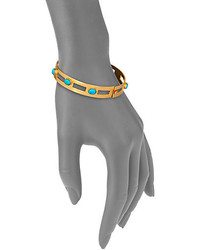 Stephanie Kantis Monaco Turquoise Studded Cutout Bangle Bracelet