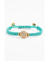 Vince Camuto Macrame Bracelet Turquoise Gold Clear