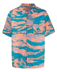 Aquamarine Camouflage Short Sleeve Shirt