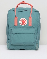 FjallRaven Classic Kanken Backpack In Green With Contrast Pink