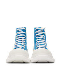Alexander McQueen Blue Tread Slick Sneaker Boots