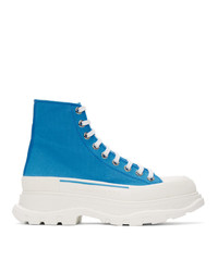 Alexander McQueen Blue Tread Slick Sneaker Boots