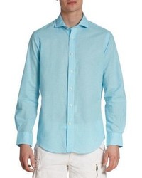 Polo Ralph Lauren Check Cotton Linen Casual Button Down Shirt