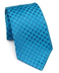 Aquamarine Check Silk Tie