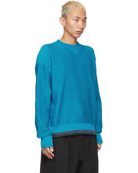 Sacai Blue Knit Pullover Sweatshirt