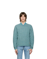 Gucci Blue Wool Square G Sweater
