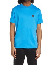 BOSS Tiburt Logo Patch T Shirt In Open Blue At Nordstrom