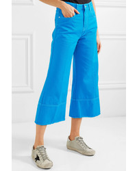MSGM Cropped High Rise Wide Leg Jeans