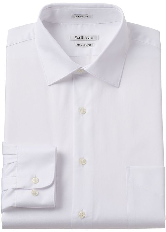 Van Heusen Regular Fit Lux Sateen Dress Shirt, $45 | Kohl's | Lookastic.com