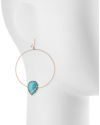 Lana 14k Yelllow Gold Turquoise Hoop Earrings