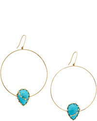 Lana 14k Yelllow Gold Turquoise Hoop Earrings
