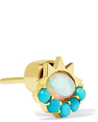 Ileana Makri 18 Karat Gold Turquoise And Opal Earrings