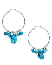 Avalonia Road Sterling Silver Earrings Turquoise Hoop Earrings