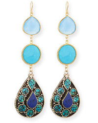 Devon Leigh Blue Chalcedony Turquoise Earrings