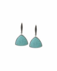 Stephen Dweck Carved Turquoise Triangle Earrings