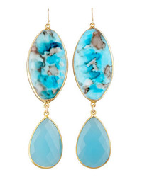 Devon Leigh Turquoise Double Drop Earrings