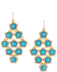 Fragments for Neiman Marcus Fragts Pav Crystal Bead Earrings Turquoise