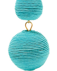 Kenneth Jay Lane Gold Plated Cord Earrings Turquoise