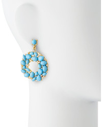 Emily and Ashley Greenbeads By Emily Ashley Open Circle Station Earrings Turquoisegolden