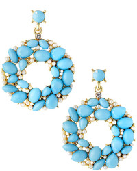 Emily and Ashley Greenbeads By Emily Ashley Open Circle Station Earrings Turquoisegolden
