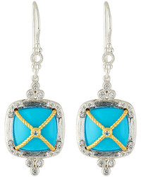 Jude Frances Judefrances Jewelry Wrapped Cushion Turquoise Dangle Drop Earrings