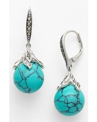 Judith Jack Paradise Turquoise Drop Earrings Silver Turquoise