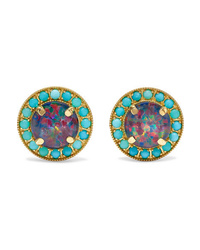Andrea Fohrman Kat 18 Karat Gold Opal And Turquoise Earrings
