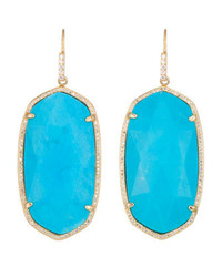 Kendra Scott Luxe Large Pave Trim Drop Earrings Turquoise