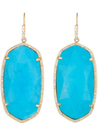 Kendra Scott Large Pave Trim Drop Earrings Turquoise