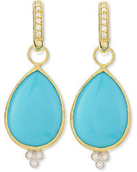 Jude Frances Large Pear Turquoise Earring Charms With Diamonds