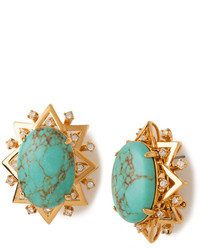 Lele Sadoughi Howlite Marble Resin Sunshine Earrings Turquoise